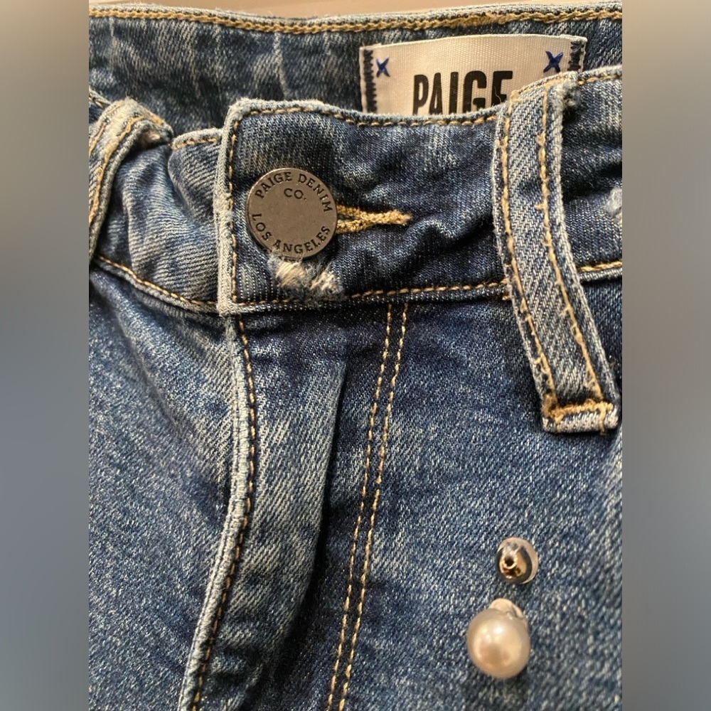 Paige Jacqueline High Waist Ankle Straight Jeans naveen Embellished size 26 - Picture 5 of 8